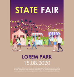 State Fair Brochure Template Funfair Night Street