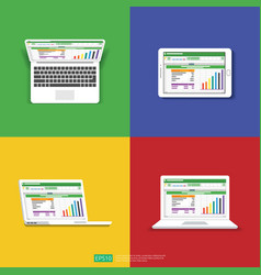 Spreadsheet On Computer Screen Flat Icon