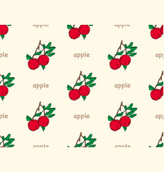 Apple Cartoon Character Seamless Pattern