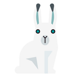 Arctic Hare Icon White Rabbit Sitting Polar