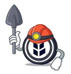 Miner Bancor Coin Mascot Cartoon