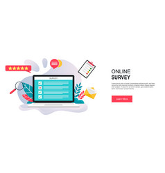 Online Survey Concept On Laptop Customer