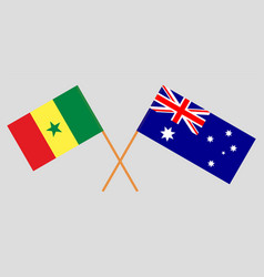 Crossed Flags Of Senegal And Australia