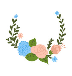 Flat Stylized Floral Arrangement Isolated