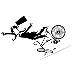 Man In The Top Hat Falling Down From Bicycle