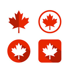 Canadian Maple Leaf Flat Icon Or Canada Red