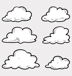 Doodle Sketch Style Of Hand Drawn Clouds Cartoon