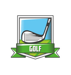 Golf Label With Putter And Shield