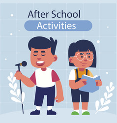 Flat After School Activities Posts Collection