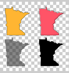 Set Of Minnesota Map United States America