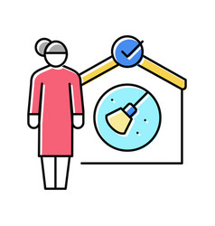 Cleaning Children Room Color Icon