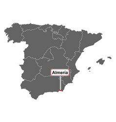 Place Name Sign Almeria At Map Spain