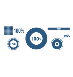 100 Percentage Infographic Set Hundred Circle