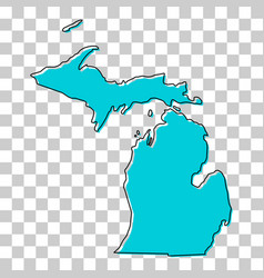 Michigan Shape United States Of America Flat