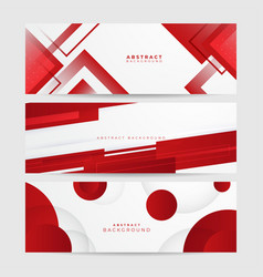 Modern Red White Abstract Banner Background