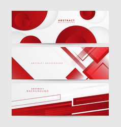 Abstract Red And White Grey Tech Geometric Banner