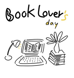 Book Lovers Day Poster Doodle Cartoon