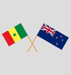 Crossed Flags Of Senegal And New Zealand