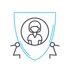 Personnel Security Line Icon Outline Symbol