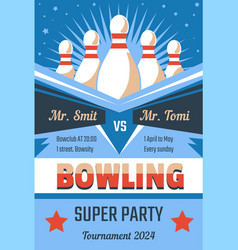 Bowling Super Party Invitation Card Or Flyer