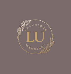 Lu Initials Letter Wedding Monogram Logos