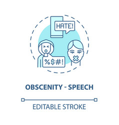 Obscenity Speech Blue Concept Icon