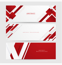 Red And White Abstract Wide Banner Background