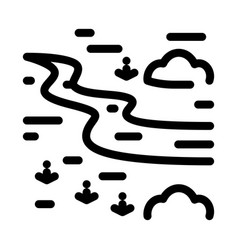 Zigzag Flowing River Icon Outline