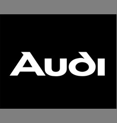 Audi Brand Symbol Logo Name White Design