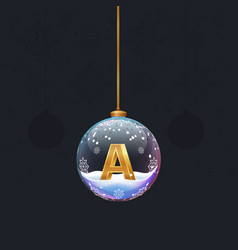 Christmas Toy Glass Ball With A Golden 3d Letter B