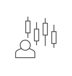 Financial Trader Line Outline Icon