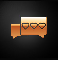 Gold Like And Heart Icon Isolated On Black