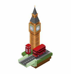 Big Ben Building Landmark Set Isometric