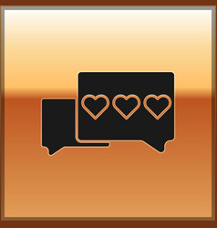 Black Like And Heart Icon Isolated On Gold