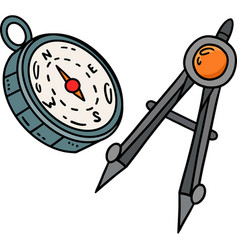 Compass Cartoon Colored Clipart