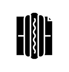 Hot Dog Street Food Glyph Icon