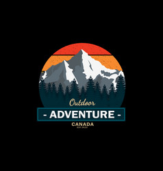 Outdoor Adventure Canada Retro Design Landscape