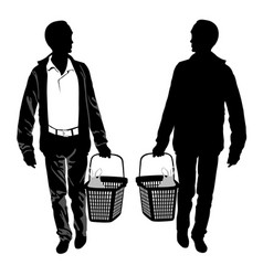 Silhouette A Man With Shopping Basket