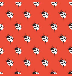 Abstract Red Lady Bug Insect Seamless Pattern