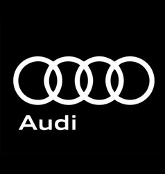 Audi Brand Logo Symbol With Name White Design