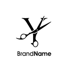 Luxury Initial Y Scissors Logo