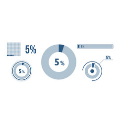 5 Percentage Infographic Set Five Circle Diagram