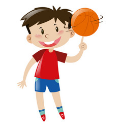 Boy Spinning Basketball On Finger