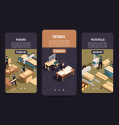 Furniture Production Isometric Set