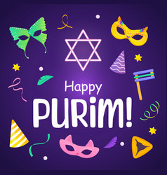 Happy Purim Poster For Party Banner Jewish