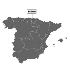 Map Spain With Place Name Sign Bilbao