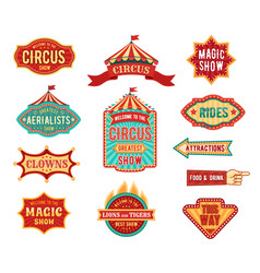 Retro Tent Circus Signs And Vintage Signboards