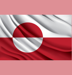 Greenland National Flag Waving Realistic