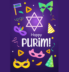 Happy Purim Poster For Party Banner Jewish