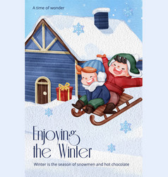 Pinterest Template With Children Enjoy Winter